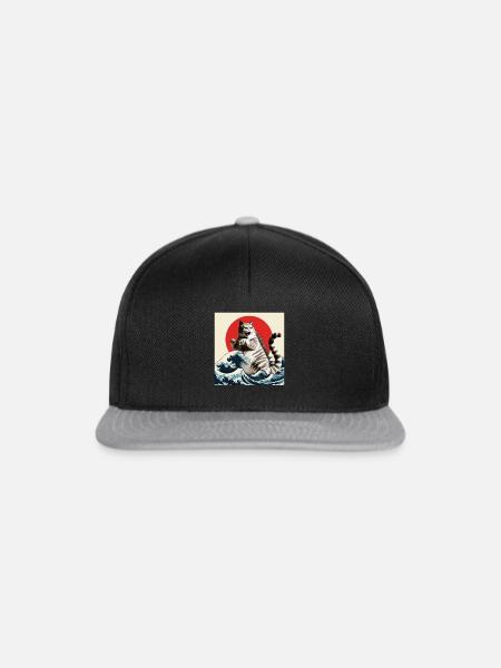 Catzilla Lustiger Katzenliebhaber Kätzchenbesitzer - Snapback Cap - Schwarz/Grau