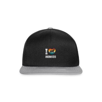 I like horses - Snapback Cap - black/grey - Front