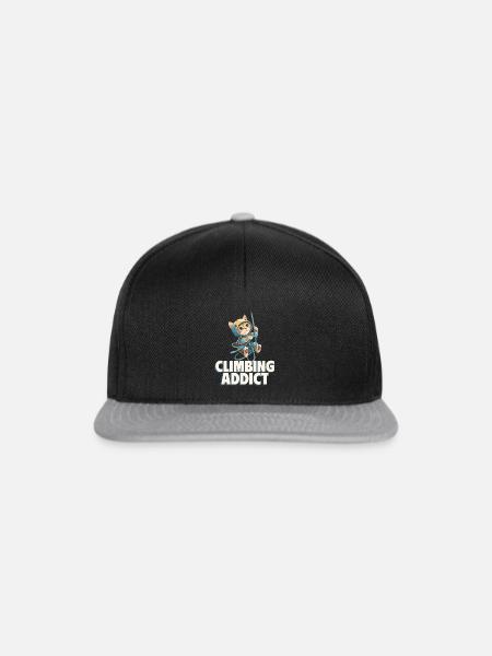 Climbing Addict Cat - Snapback Cap - Schwarz/Grau