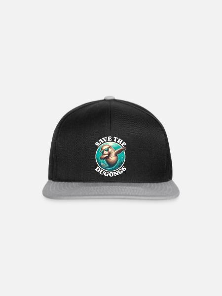 Save Dugong - Snapback Cap - Schwarz/Grau