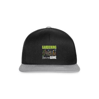 Gardening that's my game - Funny Gardening Hobby G - Snapback Cap - Schwarz/Grau - Vorne