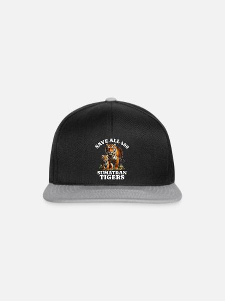 Save Sumatra Tiger - Snapback Cap - Schwarz/Grau