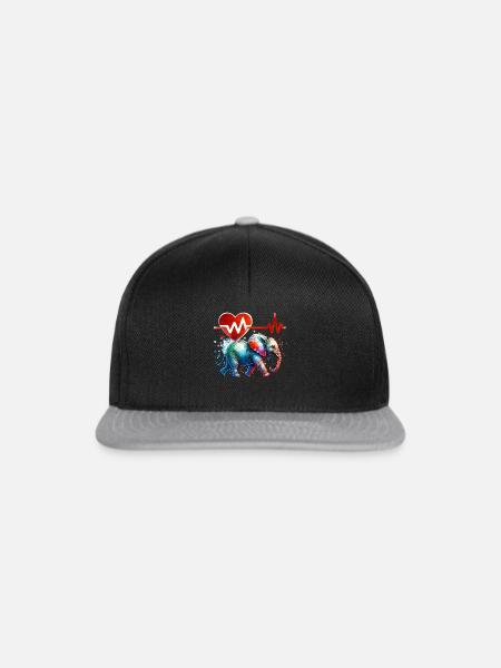 Zwergelefant EKG - Snapback Cap - Schwarz/Grau