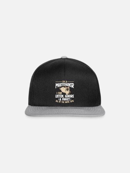 Siamkatze Katze Siamese - Snapback Cap - Schwarz/Grau