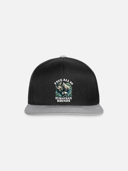 Save Rhino Nashorn - Snapback Cap - Schwarz/Grau