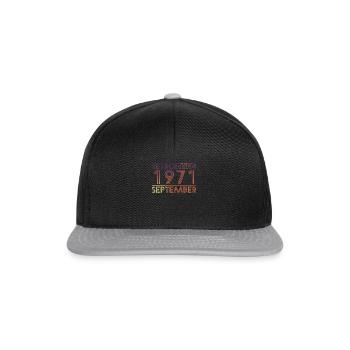 Retro Birthday September 1971 - Sunset line - Snapback Cap - black/grey - Front