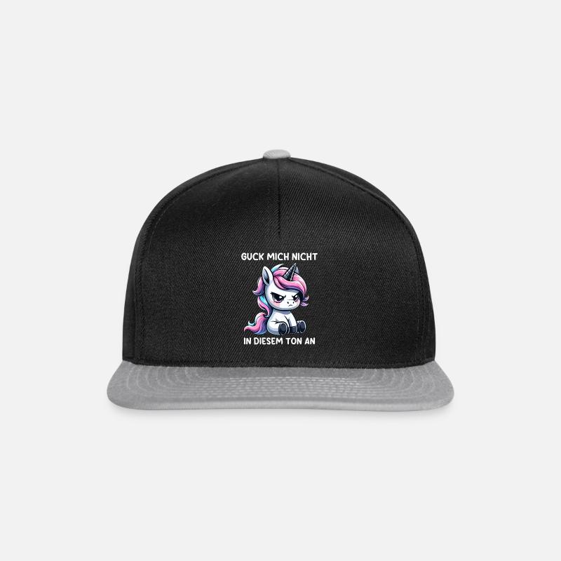 Ne me regarde pas sur ce ton Licorne - Casquette snapback - noir/gris