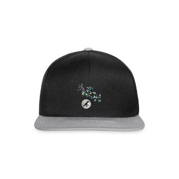 ANTON - Beau prénom de garçon avec dinosaure - Casquette snapback - noir/gris - Devant