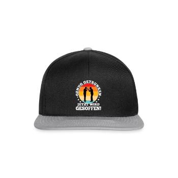 Genug getrunken jetzt wird gesoffen - Snapback Cap - Schwarz/Grau - Vorne