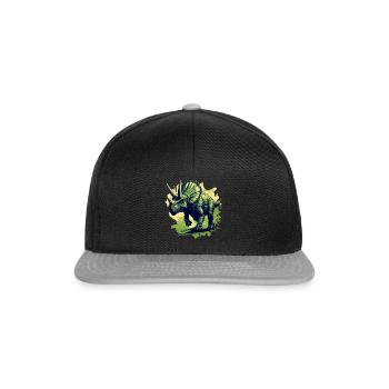 Triceratops in action - Snapback Cap - black/grey - Front