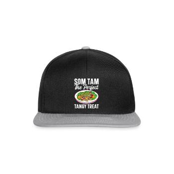 Som Tam Thai Papaya Salat Thai Salat Thai Food - Snapback Cap - Schwarz/Grau - Vorne