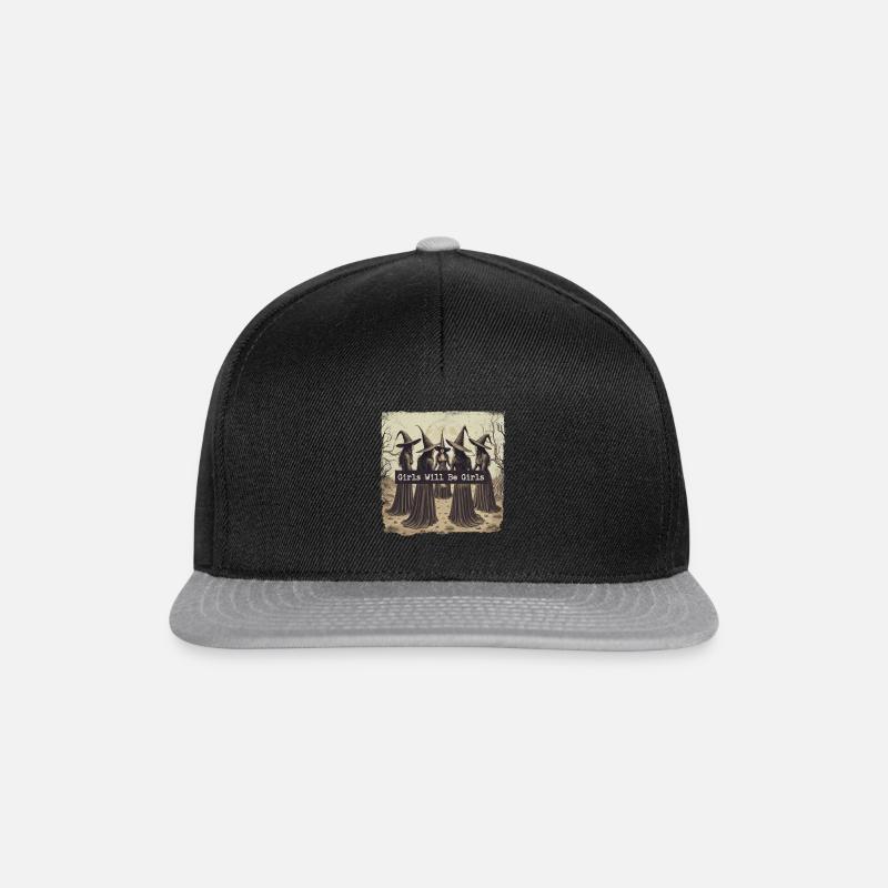 Mädchen Werden Mädchen Gruselige Hexe Halloween - Snapback Cap - Schwarz/Grau
