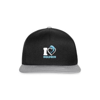 I love dolphins - friend of the seas - Snapback Cap - black/grey - Front
