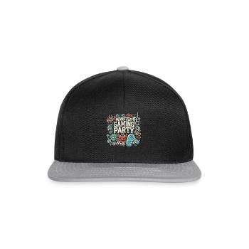 Gamer monster gaming party design - Snapback Cap - black/grey - Front