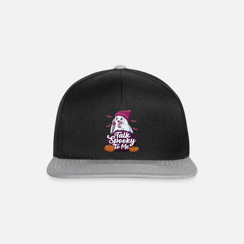 Halloween Ghost Funny Talk Spooky To Me - Snapback Cap - Schwarz/Grau