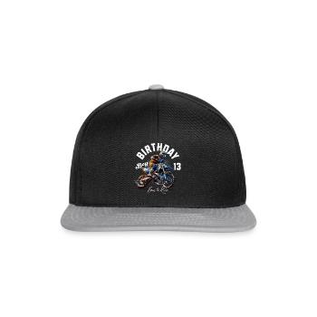 Motocross 13th Birthday - Snapback Cap - black/grey - Front