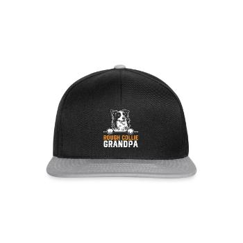 Rough Collie Amoureux des chiens Grand-père Rough Collie Grandp - Casquette snapback - noir/gris - Devant