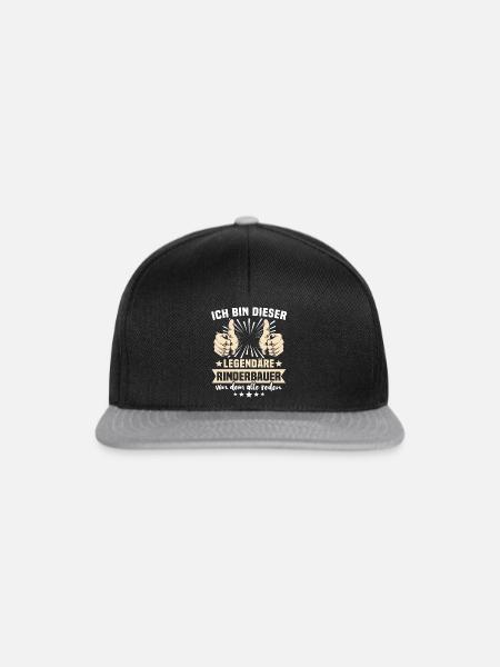 Rinderbauer Sprüche - Snapback Cap - Schwarz/Grau