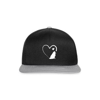 Rough Collie Lover Rough Collie Heart - Snapback Cap - Schwarz/Grau - Vorne