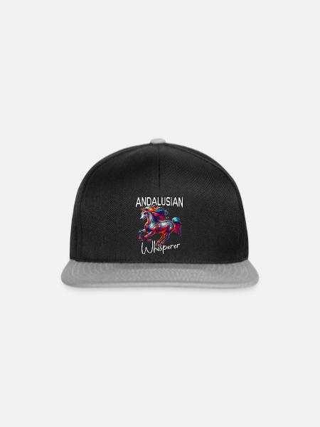 Andalusier Flüsterer Pferd - Snapback Cap - Schwarz/Grau