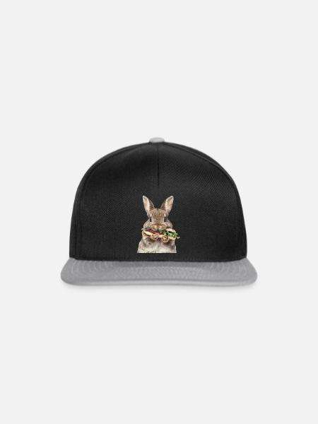 Kaninchen - Snapback Cap - Schwarz/Grau