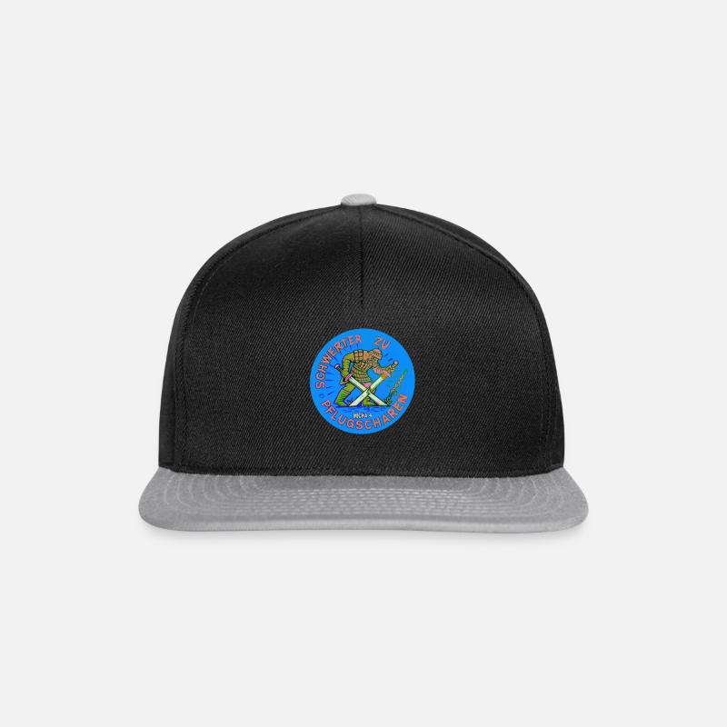 Schwerter zu Pflugscharen Bibel Vers Geschenk Idee - Snapback Cap - Schwarz/Grau