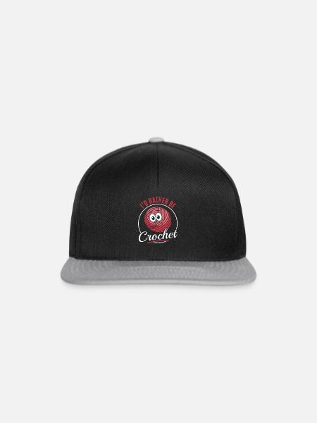 I'd rather be crochet - Crocheter Crochet Lover Cr - Snapback Cap - Schwarz/Grau