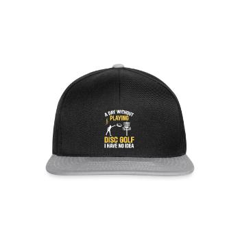 Disc golfeur - Une journée sans jouer au disc golf I Ha - Casquette snapback - noir/gris - Devant
