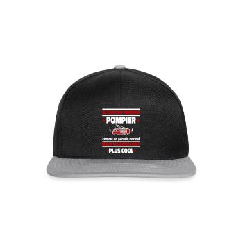 Je suis un parrain pompier plus cool, cadeau noël - Casquette snapback - noir/gris - Devant