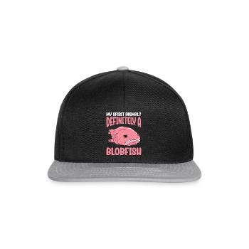 Drôle de poisson Blobfish mignon - Casquette snapback - noir/gris - Devant