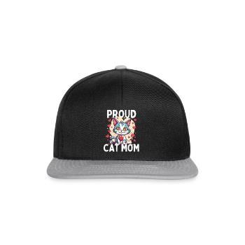 Fier chat maman coeur chaton pour - Casquette snapback - noir/gris - Devant