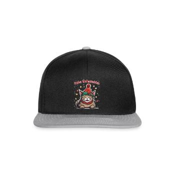 Chat de Noël avec chapeau de Père Noël et - Casquette snapback - noir/gris - Devant