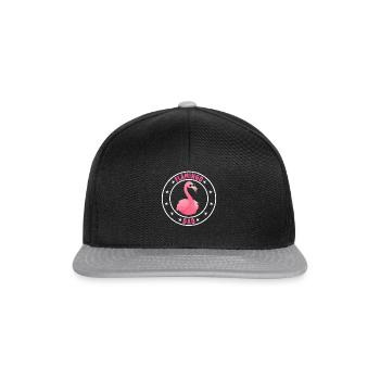 Flamingo Daddy Flamingo Dad Flamingo Bird - Snapback Cap - Schwarz/Grau - Vorne