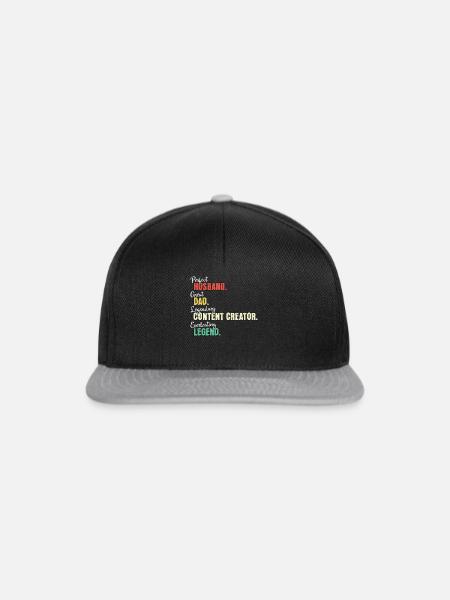 Content Creator Papa - Snapback Cap - Schwarz/Grau