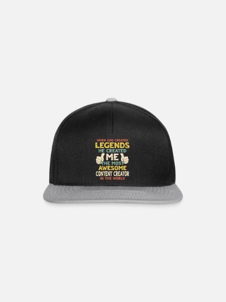 Content Creator - Snapback Cap - Schwarz/Grau