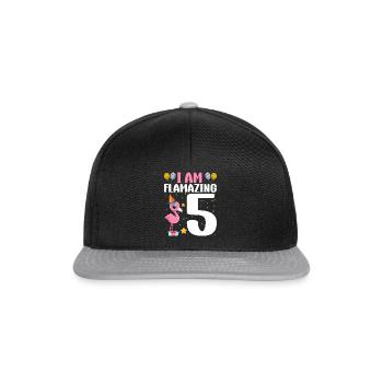 Je suis Flamazing 5 ans Flamingo 5ème anniversaire - Casquette snapback - noir/gris - Devant