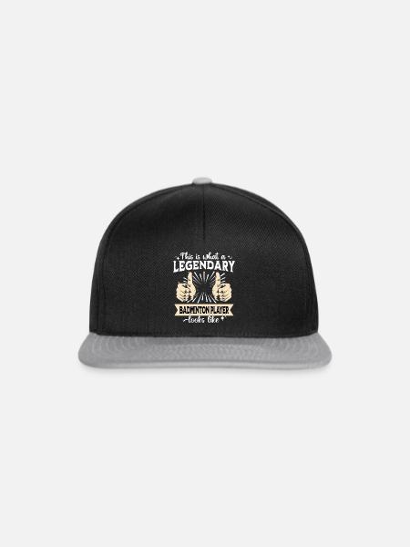 Legendärer Badmintonspieler - Snapback Cap - Schwarz/Grau