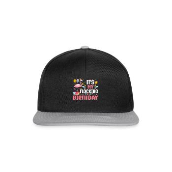 C’est mon anniversaire de flocage Flamingo Party Flamingo - Casquette snapback - noir/gris - Devant