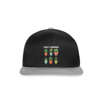 Plant Lover Funny Gardening - Crazy Gardener - Snapback Cap - black/grey - Front