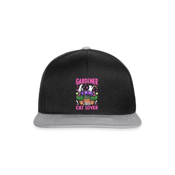 Gardener and cat lover - Hobby Gardener - Snapback Cap - Schwarz/Grau - Vorne