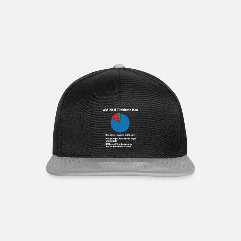 Wie Ich IT Probleme Löse PC Nerd Lustiges Geschenk - Snapback Cap - Schwarz/Grau