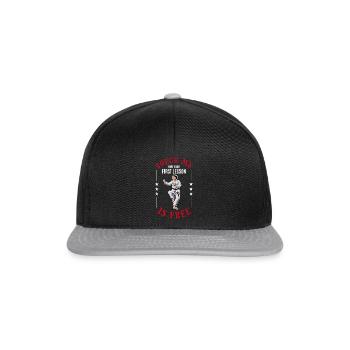 Touch me and your first lesson is free - Karate - Snapback Cap - black/grey - Front