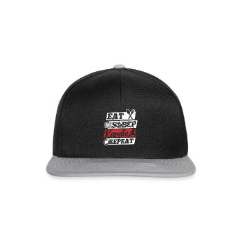 Karate Fighter Karate Martial Arts - Eat Sleep - Snapback Cap - black/grey - Front