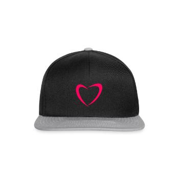 Herz Design zum Valentinstag Liebe Valentinstag - Snapback Cap - Schwarz/Grau - Vorne