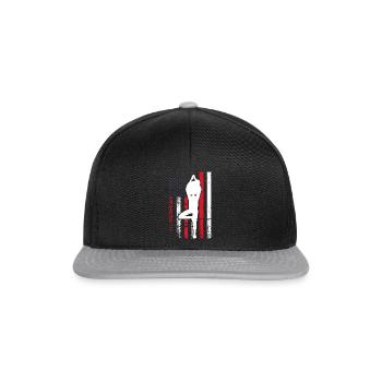 Yoga Meditation - America Flag with yoga pose - Snapback Cap - black/grey - Front