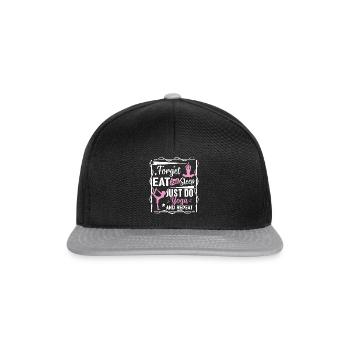 Forget eat and sleep just do yoga and repeat - Snapback Cap - black/grey - Front