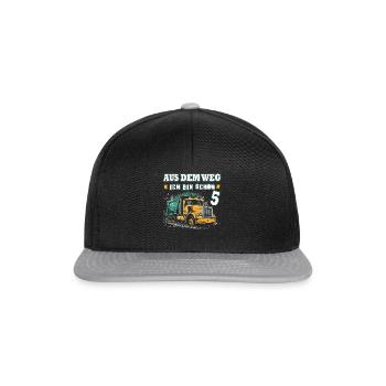 5. Geburtstag fünf Jahre Müllauto - Snapback Cap - Schwarz/Grau - Vorne