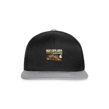 6. Geburtstag sechs Jahre Müllauto - Snapback Cap - Schwarz/Grau - Vorne