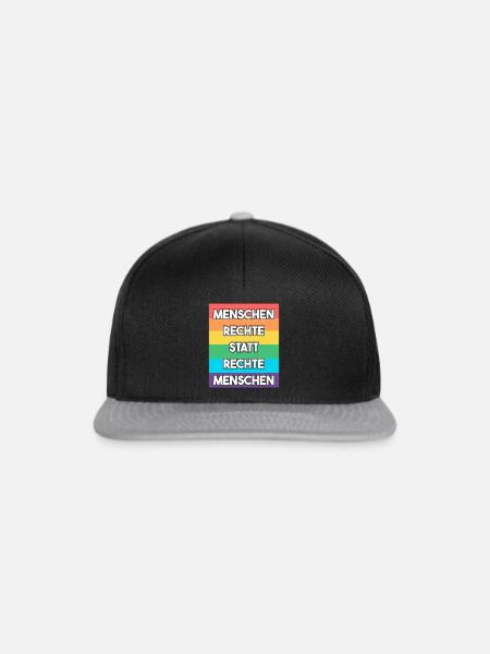 Menschenrechte statt rechte Menschen - Snapback Cap - Schwarz/Grau