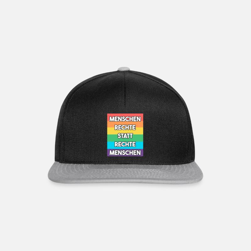 Menschenrechte statt rechte Menschen - Snapback Cap - Schwarz/Grau
